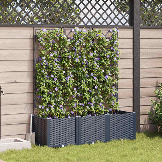 Garten-Pflanzgefäß 3 pcs Grau 120 x 40 x 143 cm Kunststoff