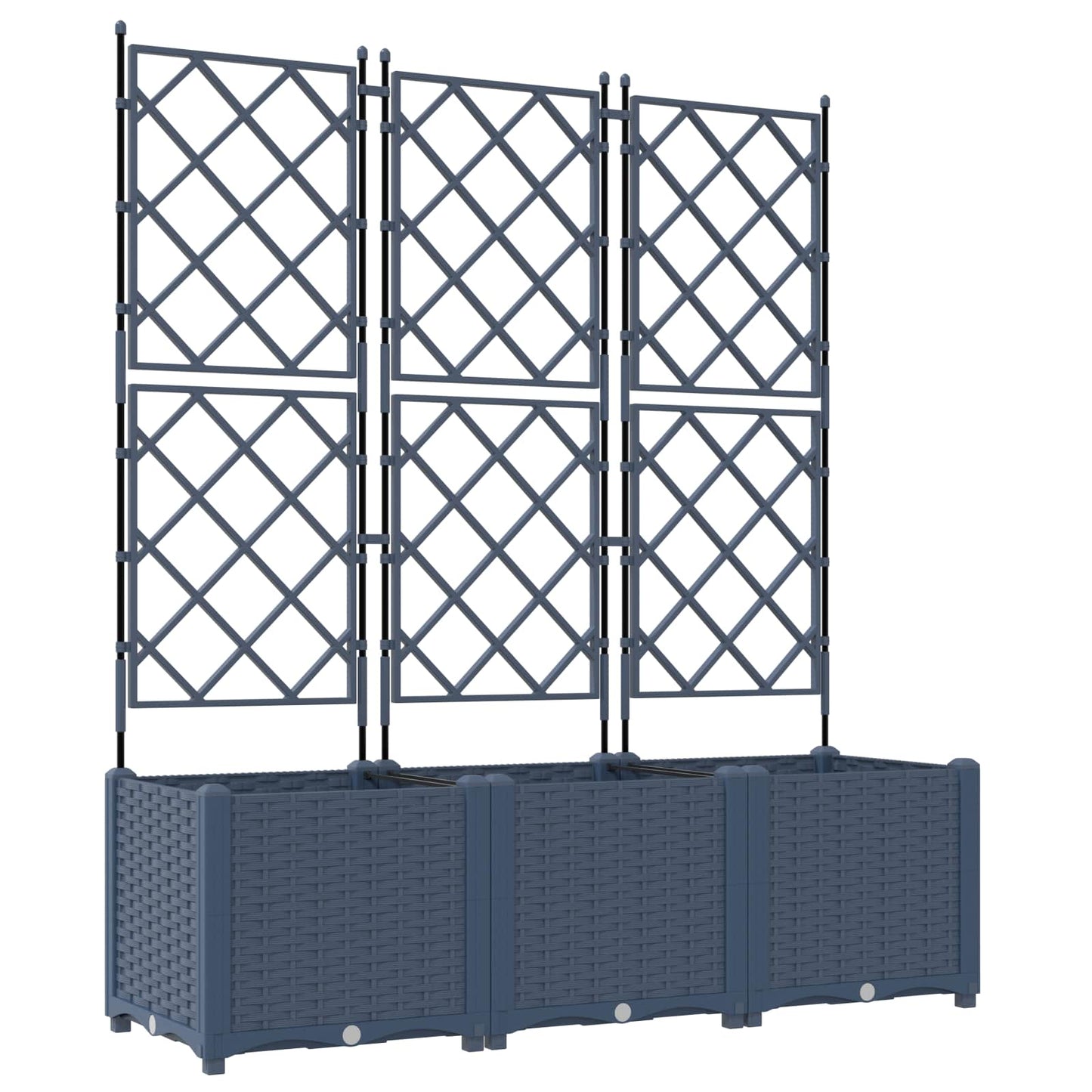 Garten-Pflanzgefäß 3 pcs Grau 120 x 40 x 143 cm Kunststoff