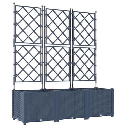 Garten-Pflanzgefäß 3 pcs Grau 120 x 40 x 143 cm Kunststoff