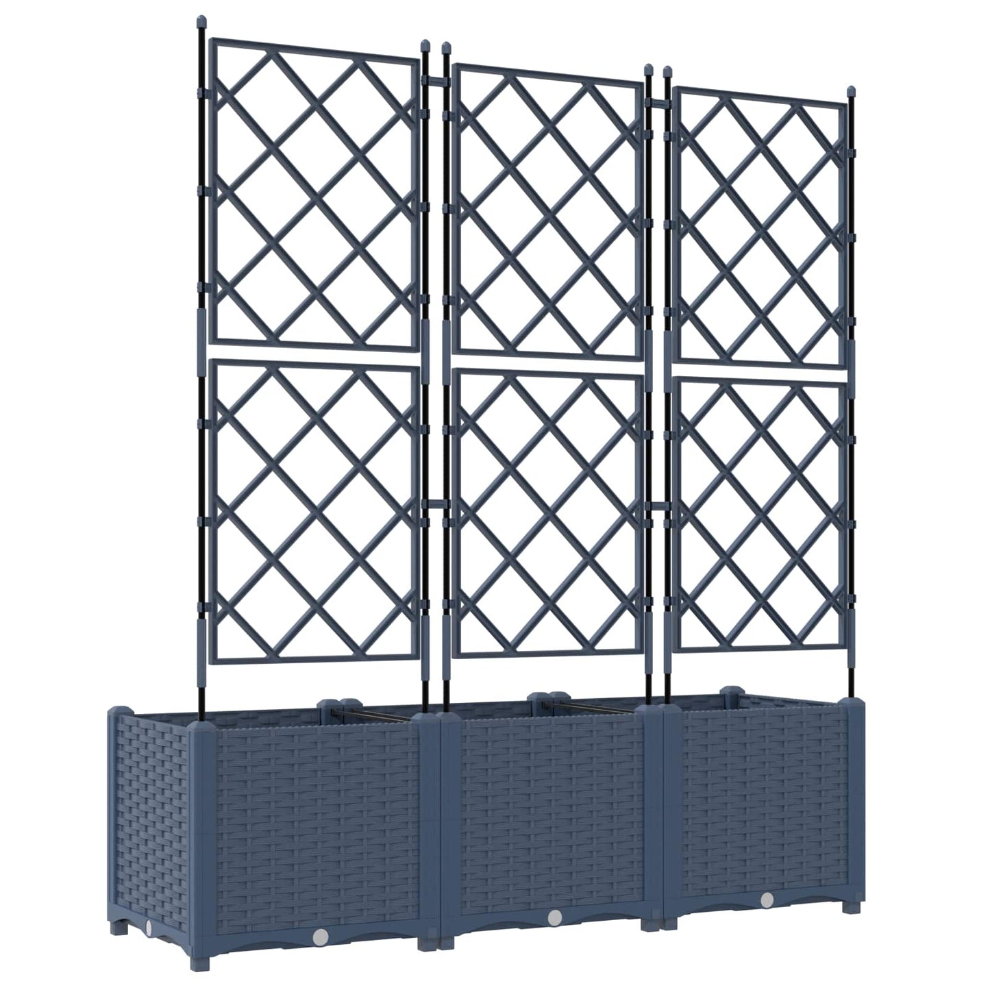 Garten-Pflanzgefäß 3 pcs Grau 120 x 40 x 143 cm Kunststoff