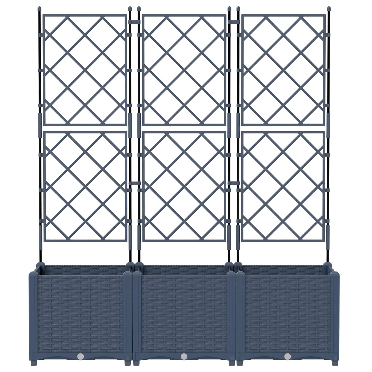 Garten-Pflanzgefäß 3 pcs Grau 120 x 40 x 143 cm Kunststoff