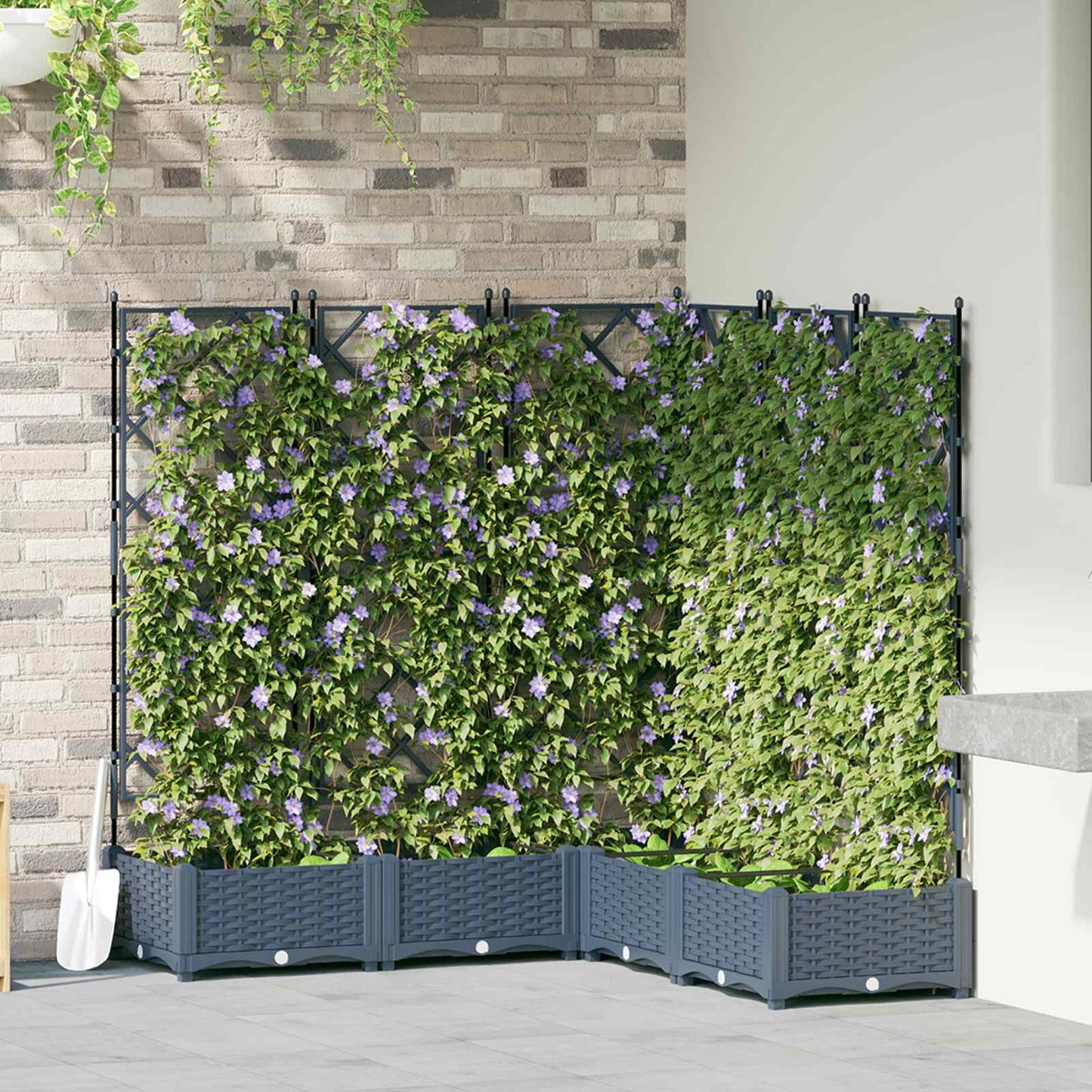 Garten-Pflanzgefäß 5 pcs Grau 120 x 120 x 125,5 cm Kunststoff