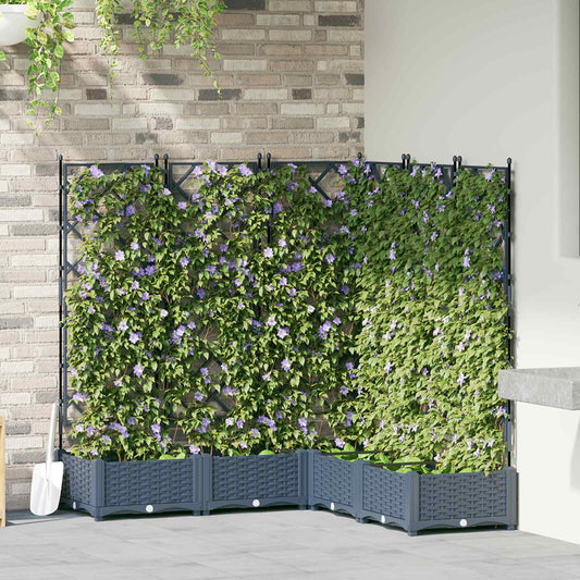 Garten-Pflanzgefäß 5 pcs Grau 120 x 120 x 125,5 cm Kunststoff