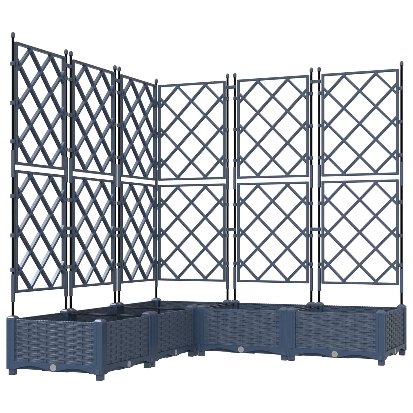 Garten-Pflanzgefäß 5 pcs Grau 120 x 120 x 125,5 cm Kunststoff