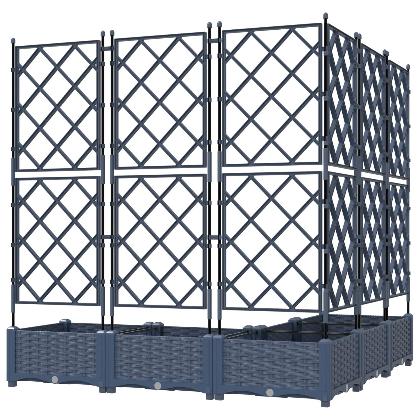 Garten-Pflanzgefäß 5 pcs Grau 120 x 120 x 125,5 cm Kunststoff