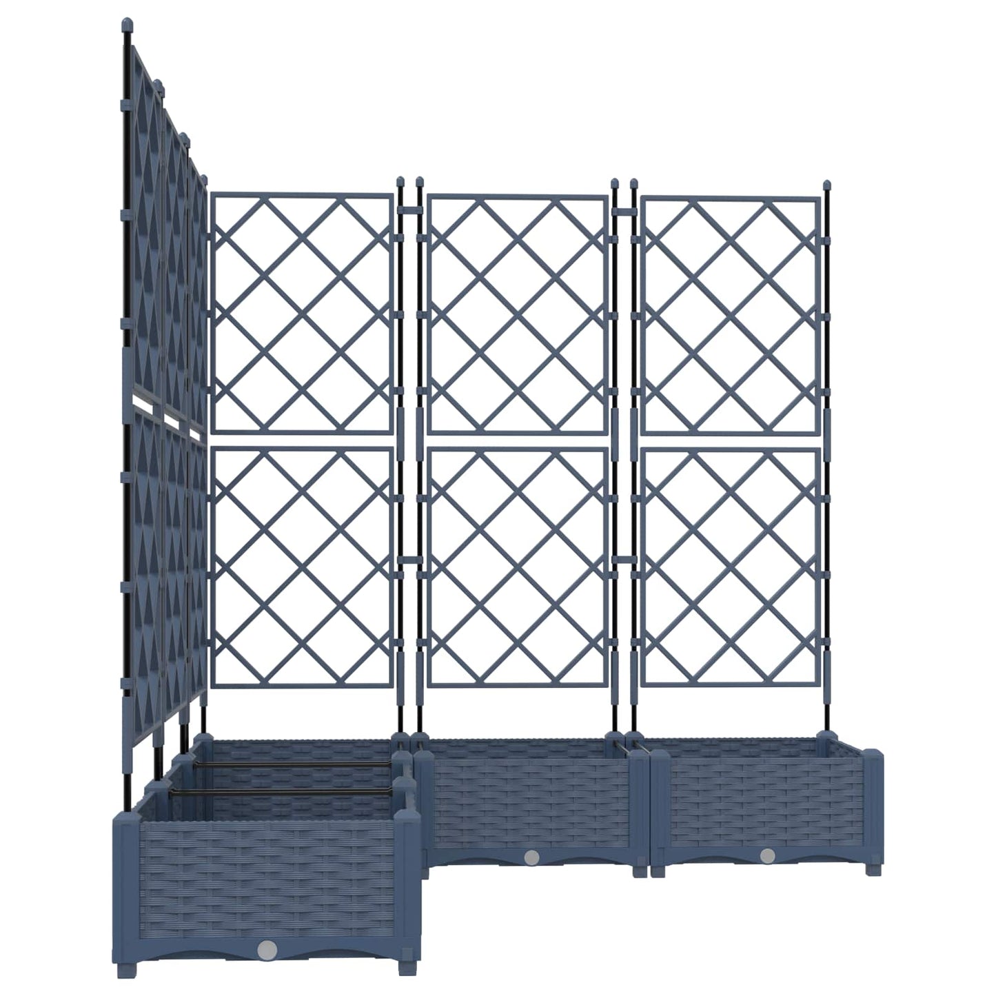 Garten-Pflanzgefäß 5 pcs Grau 120 x 120 x 125,5 cm Kunststoff