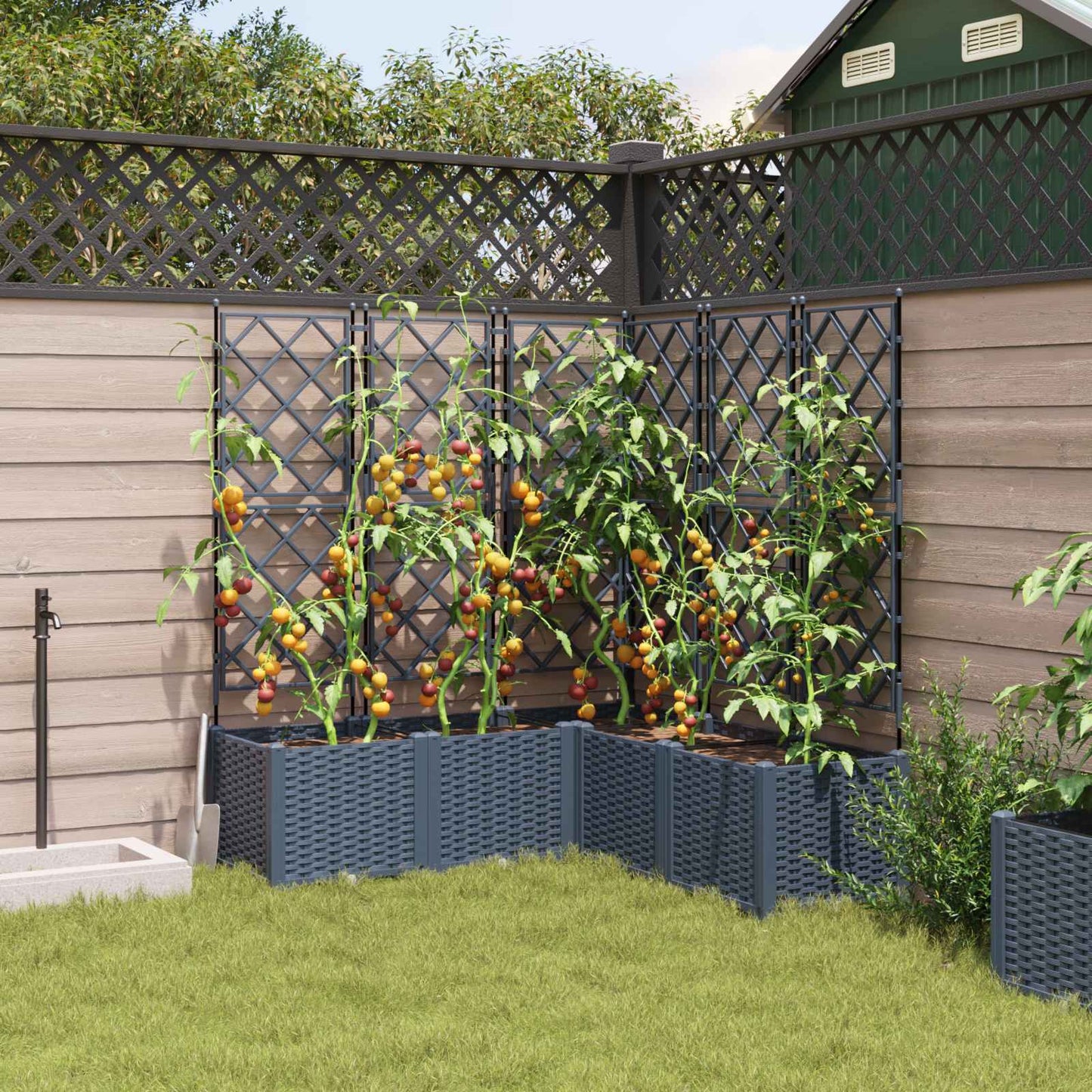 Garten-Pflanzgefäß 5 pcs Grau 120 x 120 x 143 cm Kunststoff