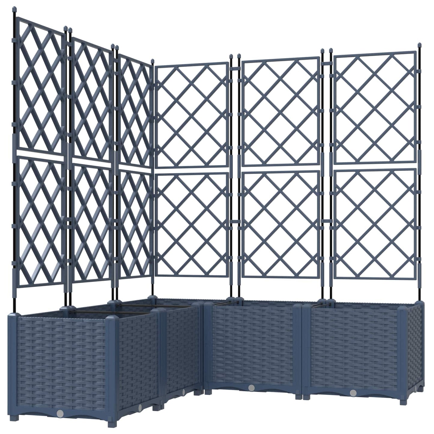 Garten-Pflanzgefäß 5 pcs Grau 120 x 120 x 143 cm Kunststoff