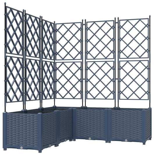 Garten-Pflanzgefäß 5 pcs Grau 120 x 120 x 143 cm Kunststoff