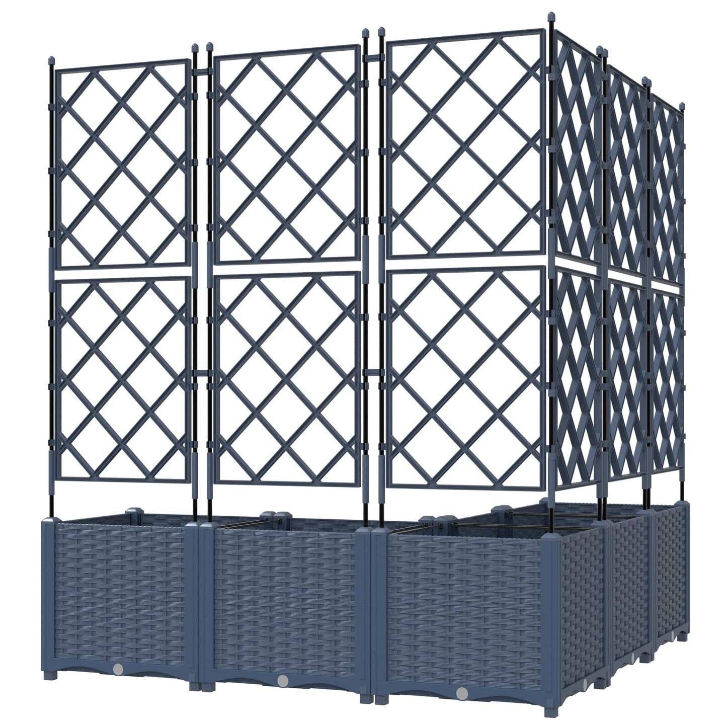 Garten-Pflanzgefäß 5 pcs Grau 120 x 120 x 143 cm Kunststoff
