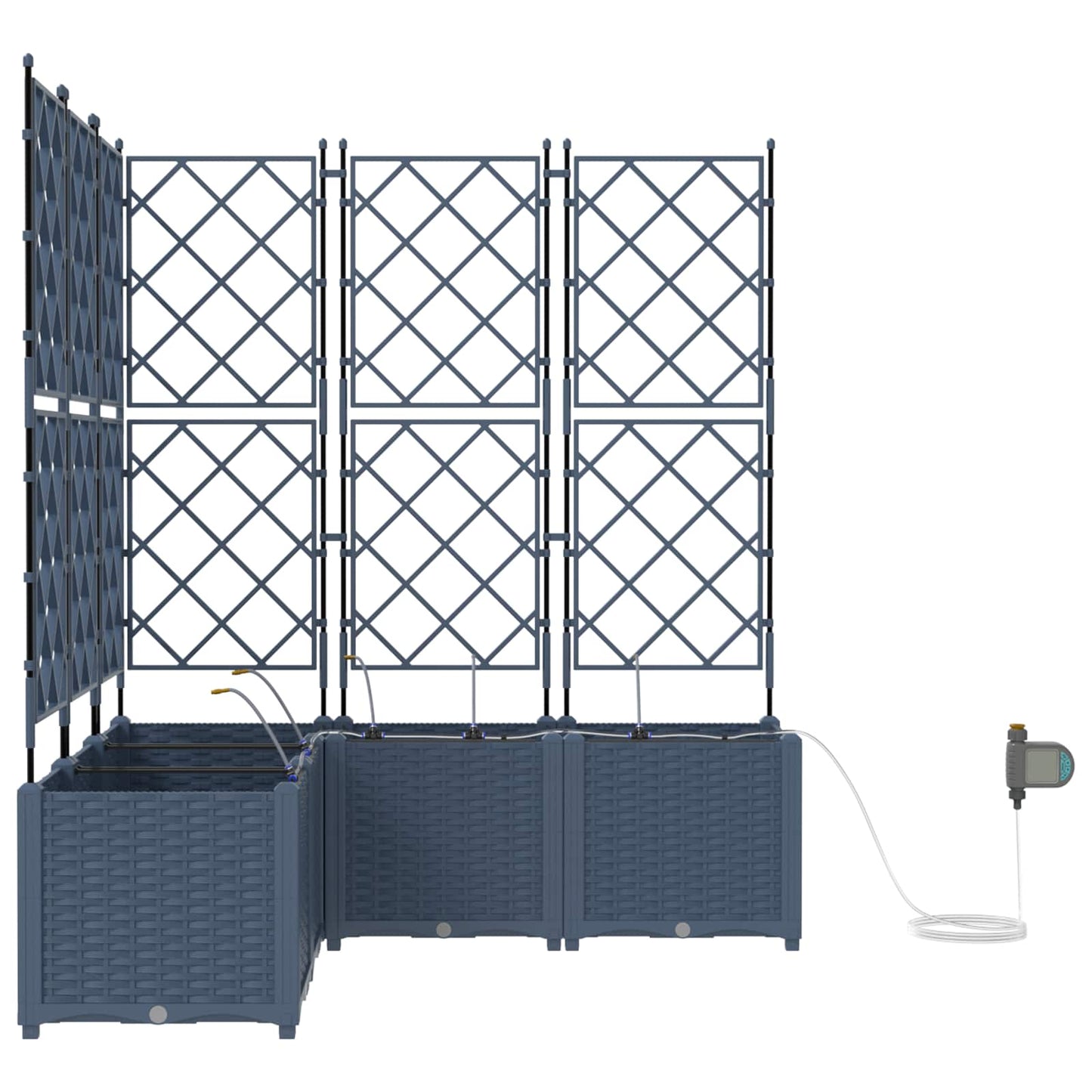 Garten-Pflanzgefäß 5 pcs Grau 120 x 120 x 143 cm Kunststoff