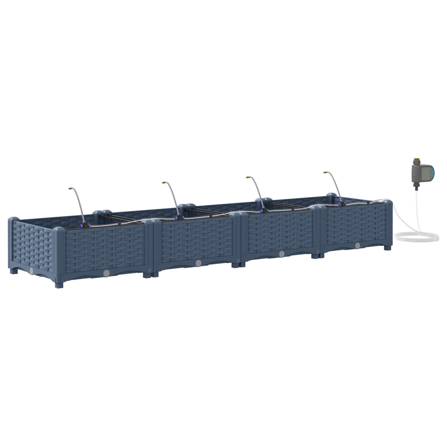 Garten-Pflanzgefäß 4 pcs Grau 160 x 40 x 22 cm Kunststoff