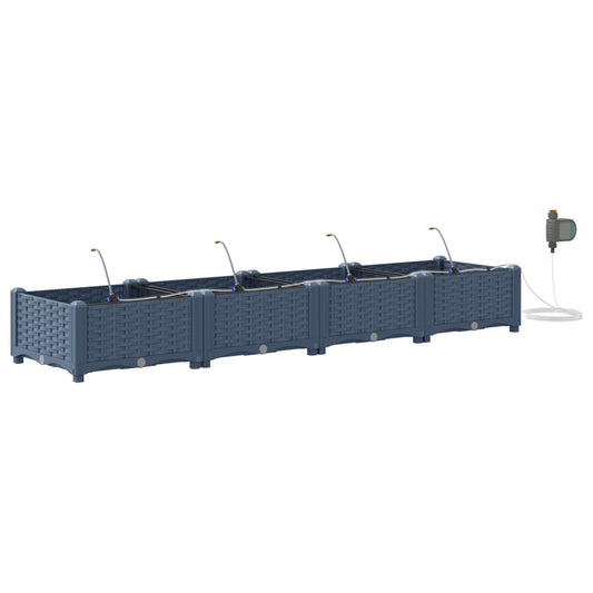 Garten-Pflanzgefäß 4 pcs Grau 160 x 40 x 22 cm Kunststoff