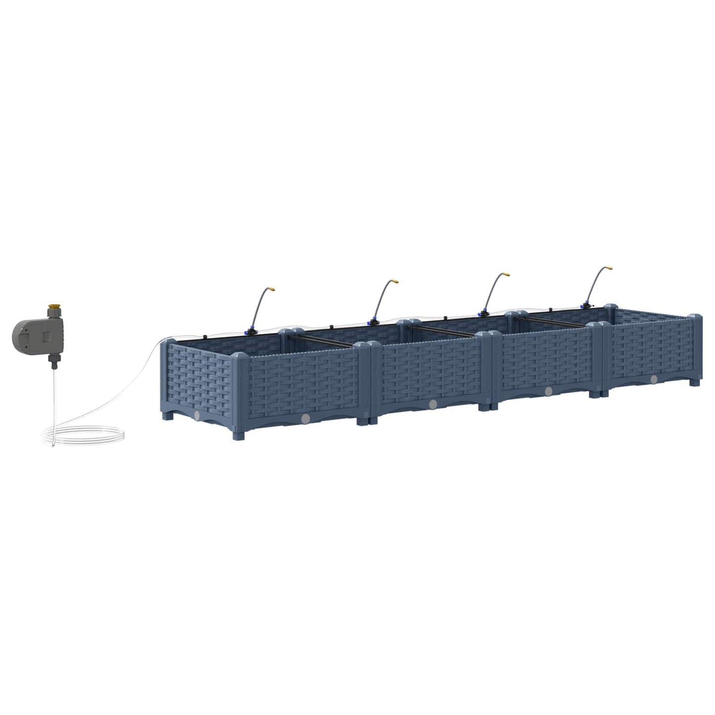 Garten-Pflanzgefäß 4 pcs Grau 160 x 40 x 22 cm Kunststoff