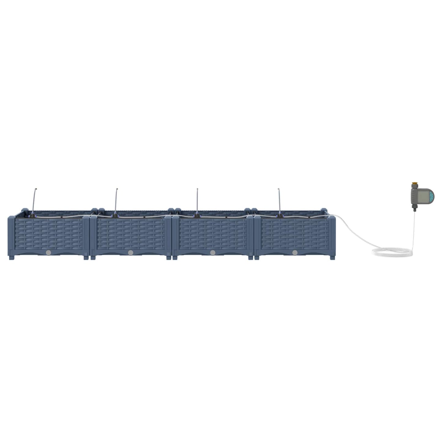 Garten-Pflanzgefäß 4 pcs Grau 160 x 40 x 22 cm Kunststoff