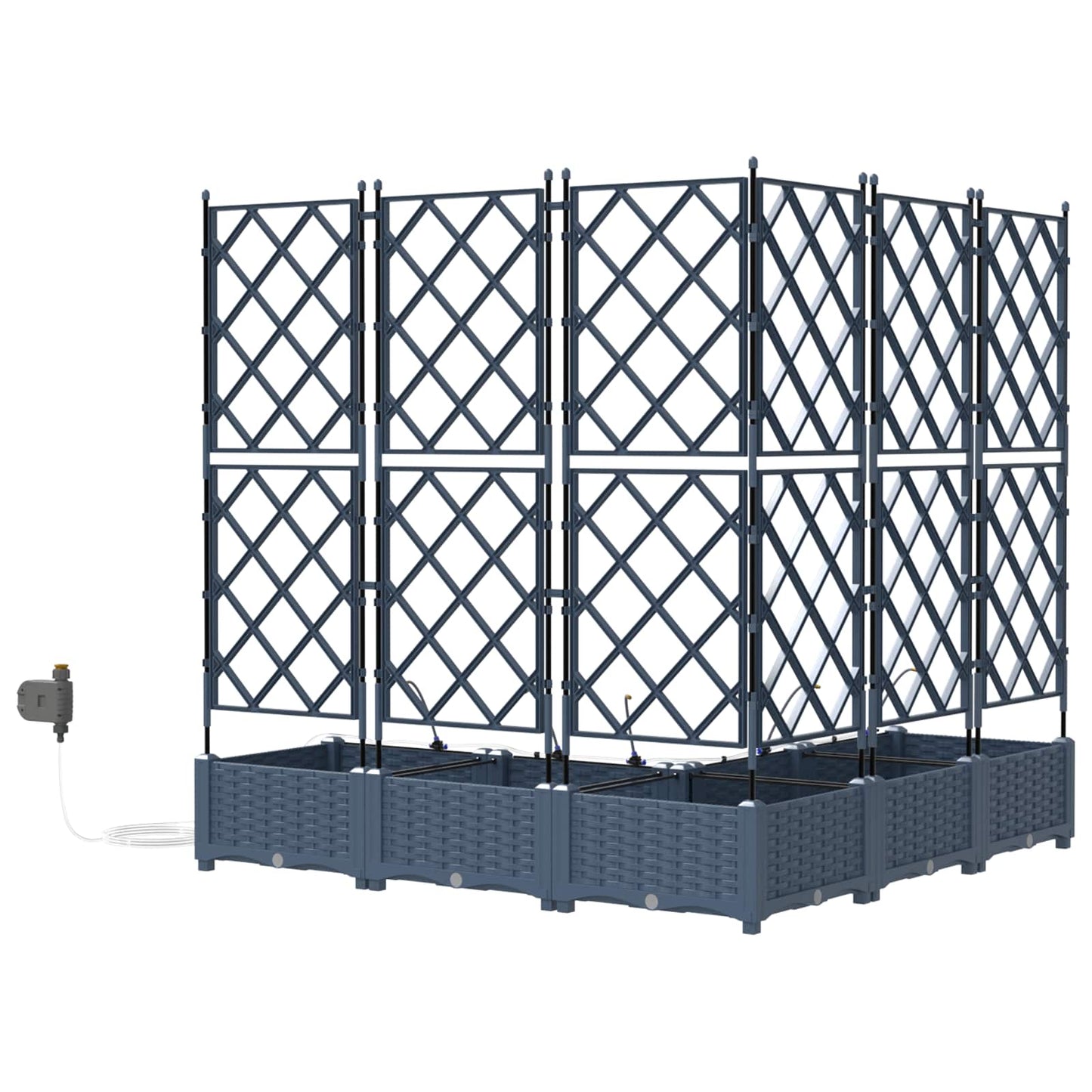 Garten-Pflanzgefäß 5 pcs Grau 120 x 120 x 126 cm Kunststoff