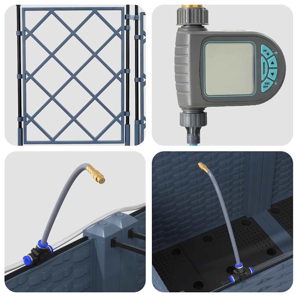 Garten-Pflanzgefäß 5 pcs Grau Kunststoff