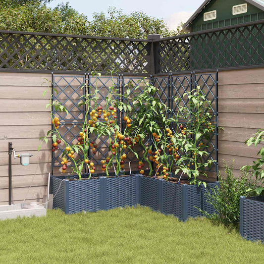 Garten-Pflanzgefäß 5 pcs Grau Kunststoff