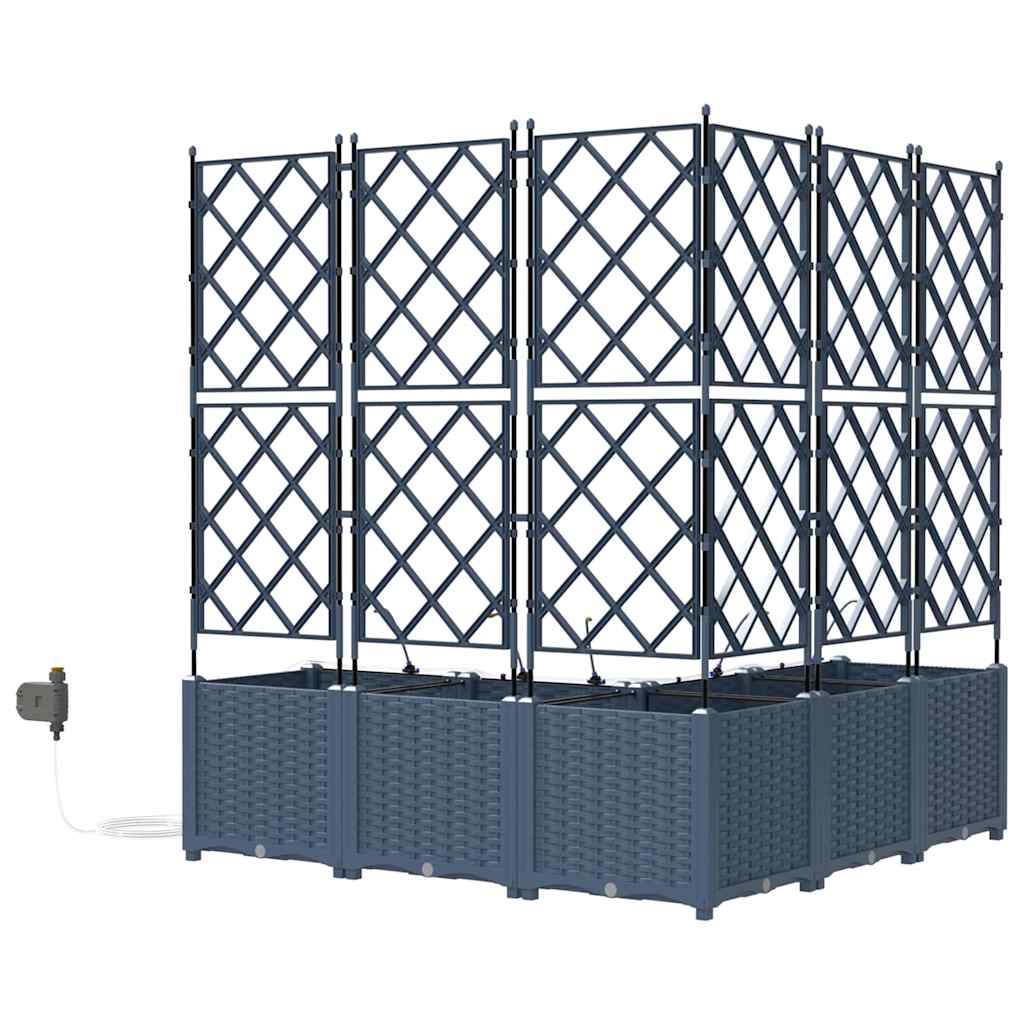 Garten-Pflanzgefäß 5 pcs Grau Kunststoff
