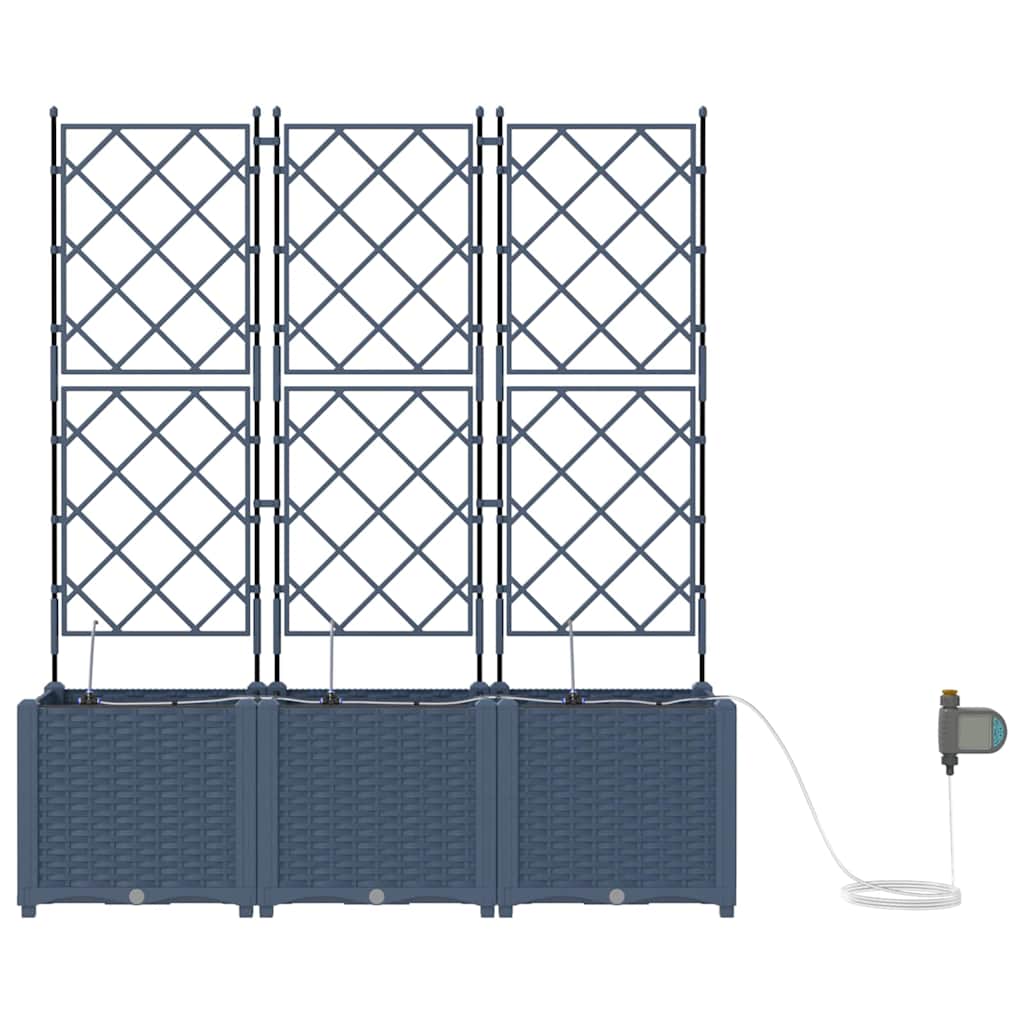 Garten-Pflanzgefäß 5 pcs Grau Kunststoff