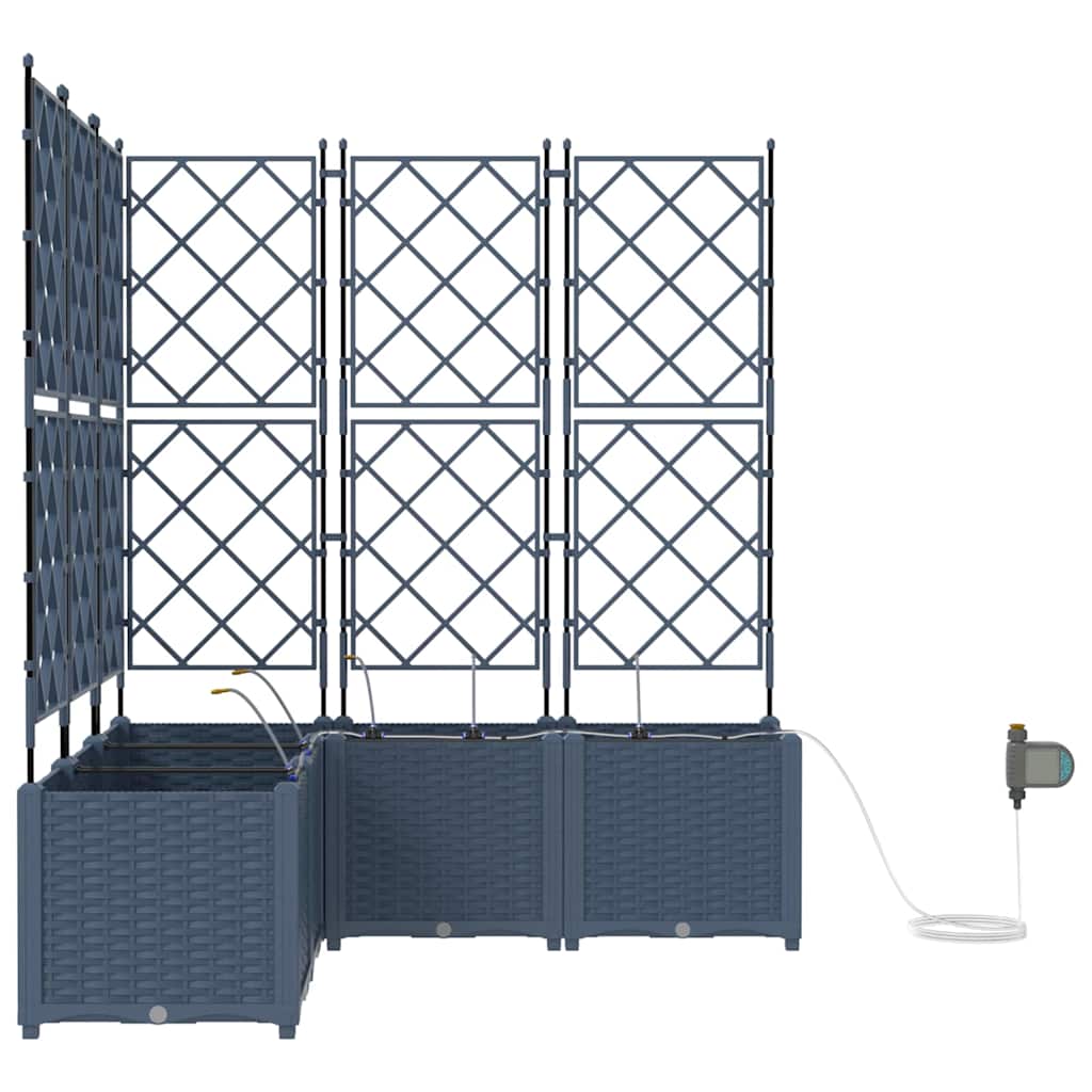 Garten-Pflanzgefäß 5 pcs Grau Kunststoff