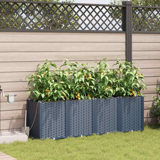 Garten-Pflanzgefäß 4 pcs Grau 160 x 40 x 52 cm Kunststoff