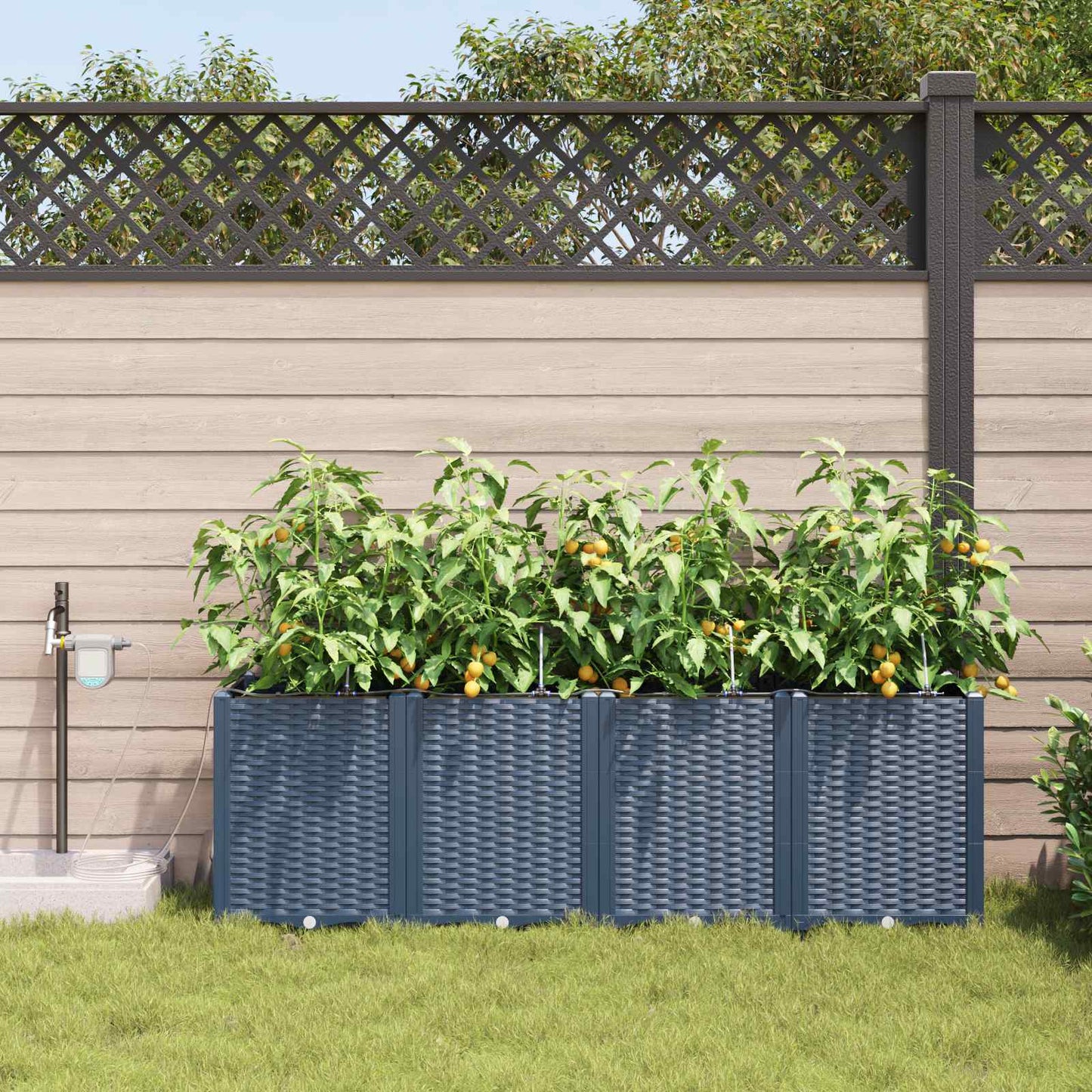 Garten-Pflanzgefäß 4 pcs Grau 160 x 40 x 52 cm Kunststoff