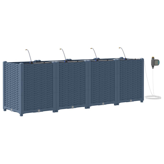 Garten-Pflanzgefäß 4 pcs Grau 160 x 40 x 52 cm Kunststoff