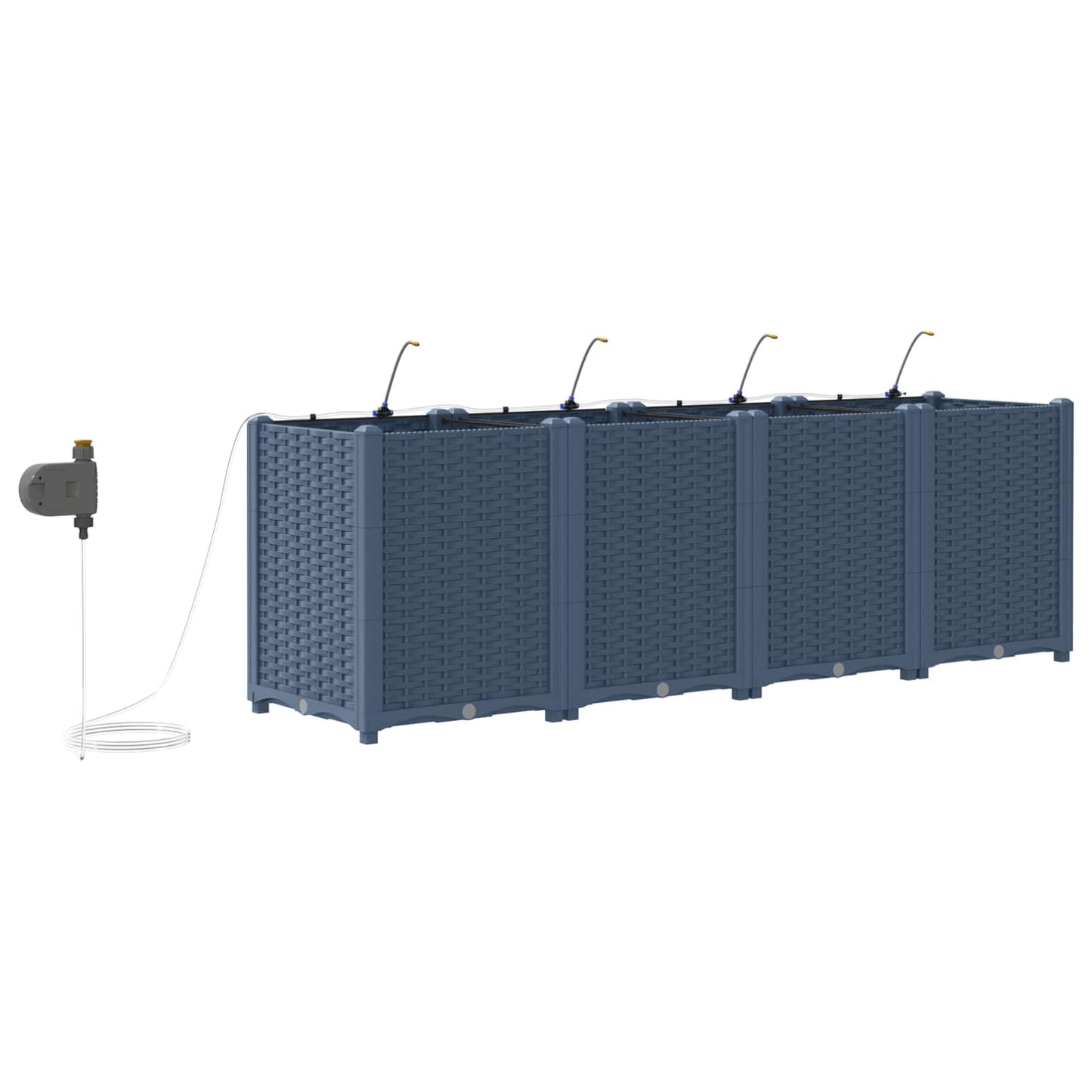Garten-Pflanzgefäß 4 pcs Grau 160 x 40 x 52 cm Kunststoff