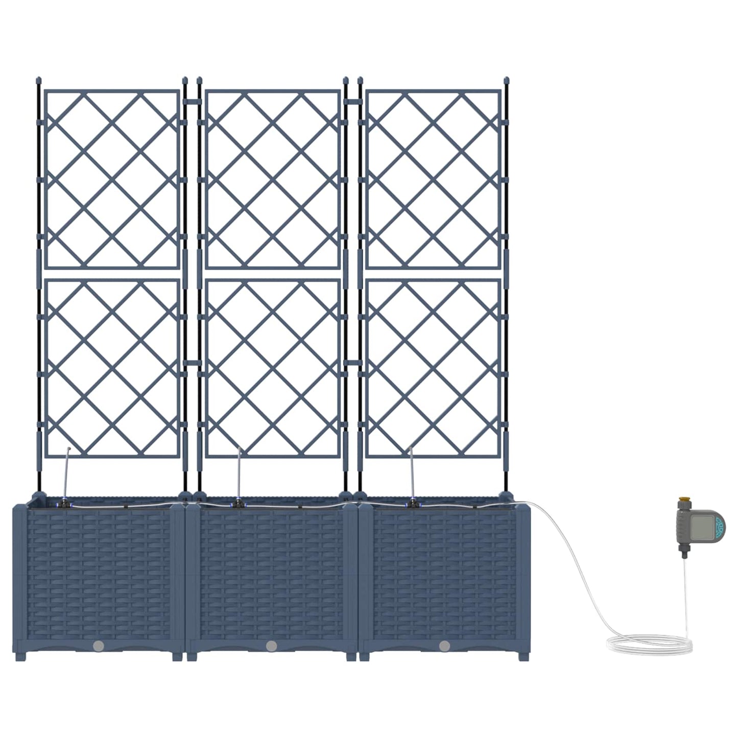 Garten-Pflanzgefäß 4 pcs Grau 160 x 40 x 52 cm Kunststoff