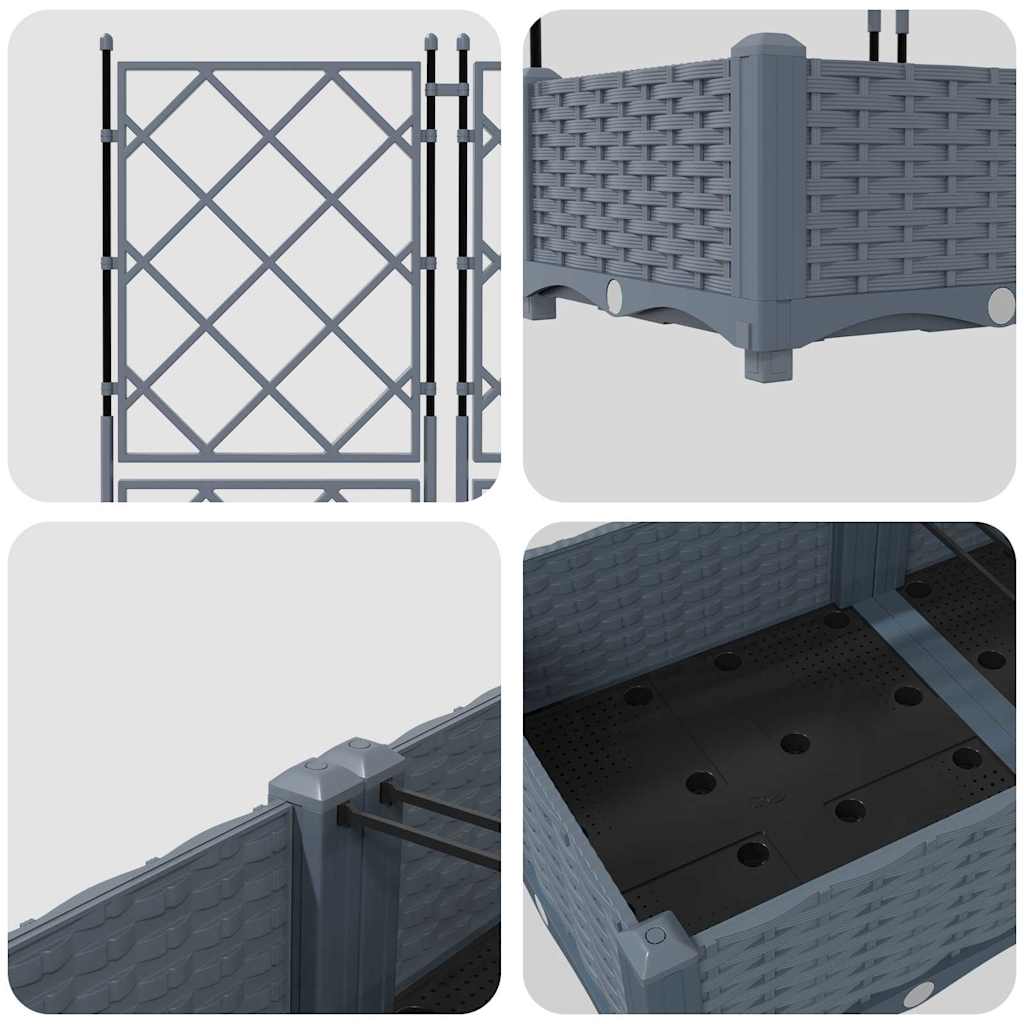 Garten-Pflanzgefäß 5 pcs Hellgrau 120 x 120 x 125,5 cm