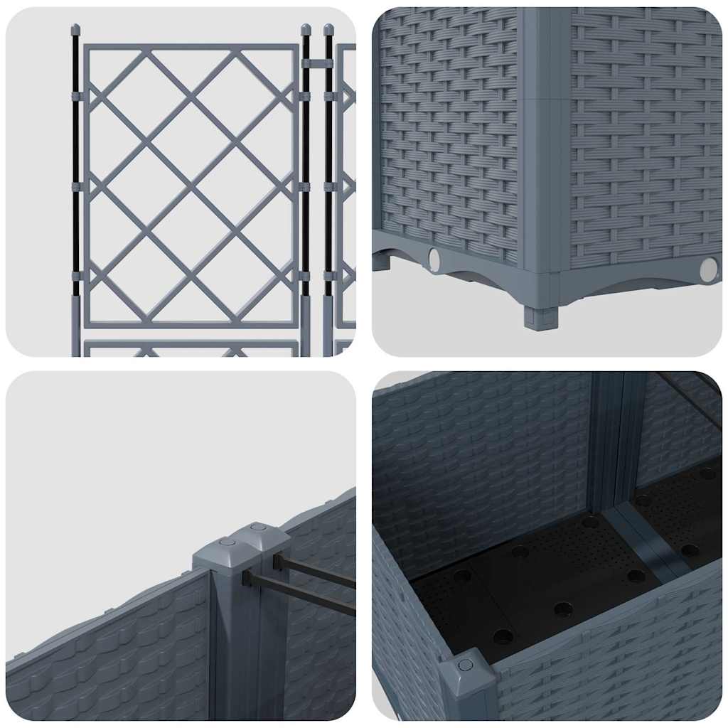 Garten-Pflanzgefäß 5 pcs Hellgrau 120 x 120 x 143 cm Kunststoff