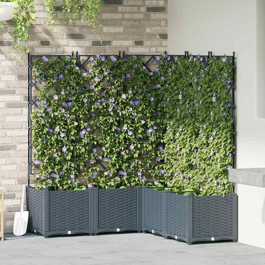Garten-Pflanzgefäß 5 pcs Hellgrau 120 x 120 x 143 cm Kunststoff