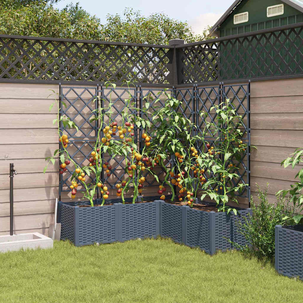 Garten-Pflanzgefäß 5 pcs Hellgrau 120 x 120 x 143 cm Kunststoff