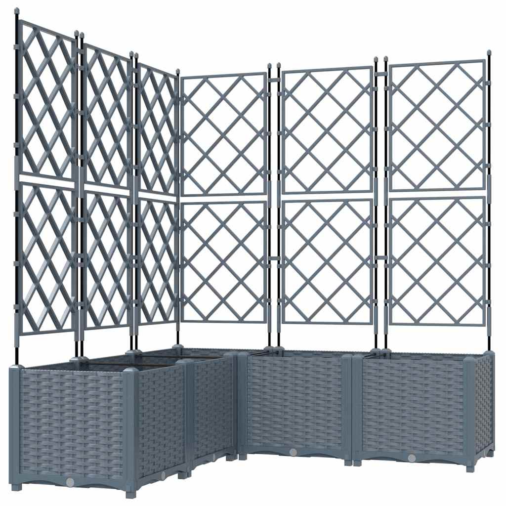 Garten-Pflanzgefäß 5 pcs Hellgrau 120 x 120 x 143 cm Kunststoff