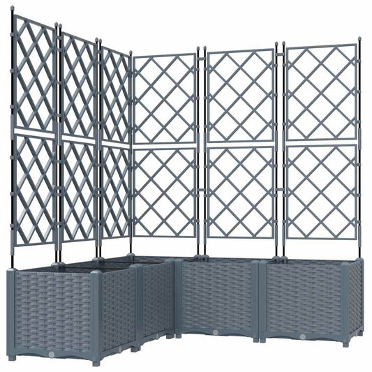 Garten-Pflanzgefäß 5 pcs Hellgrau 120 x 120 x 143 cm Kunststoff