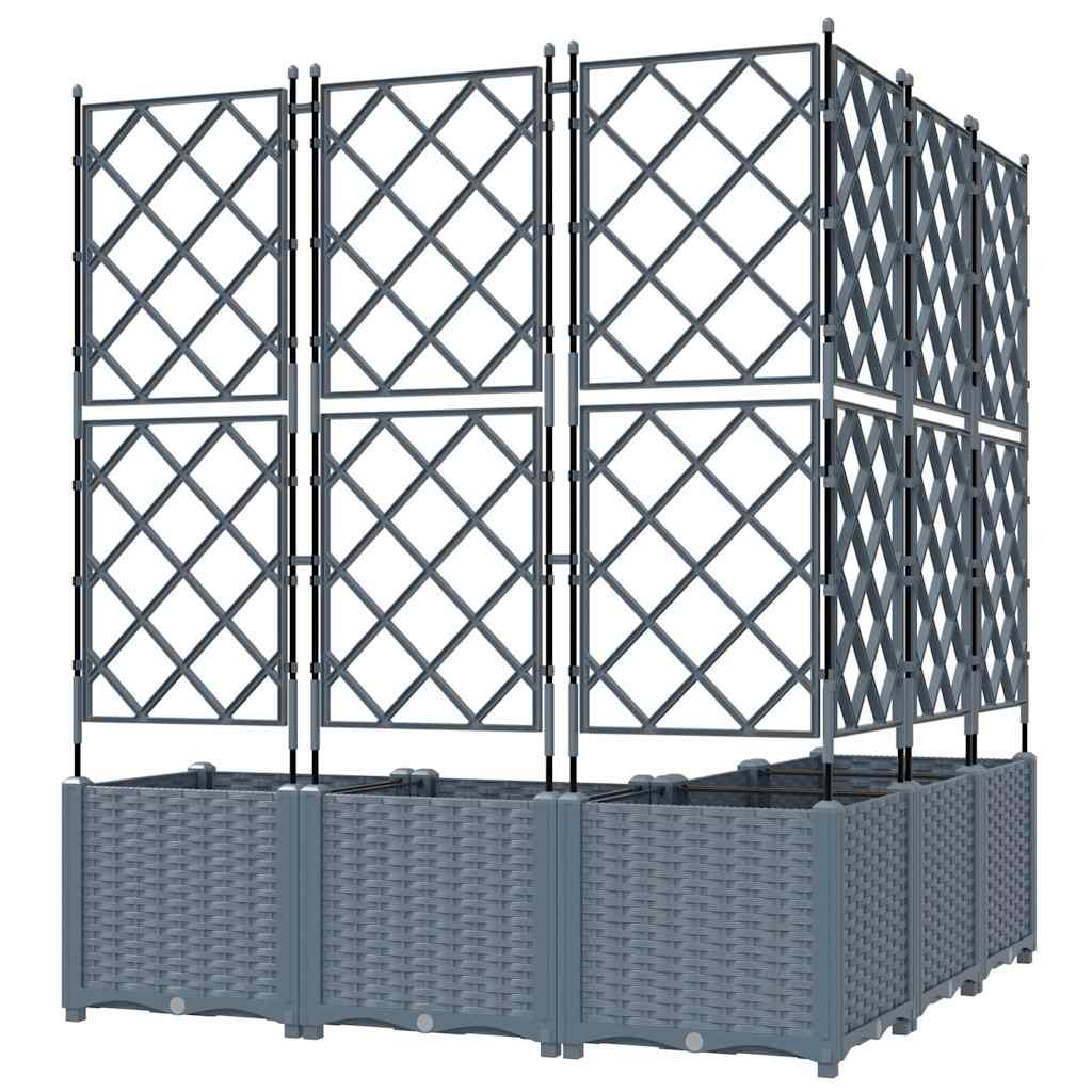 Garten-Pflanzgefäß 5 pcs Hellgrau 120 x 120 x 143 cm Kunststoff