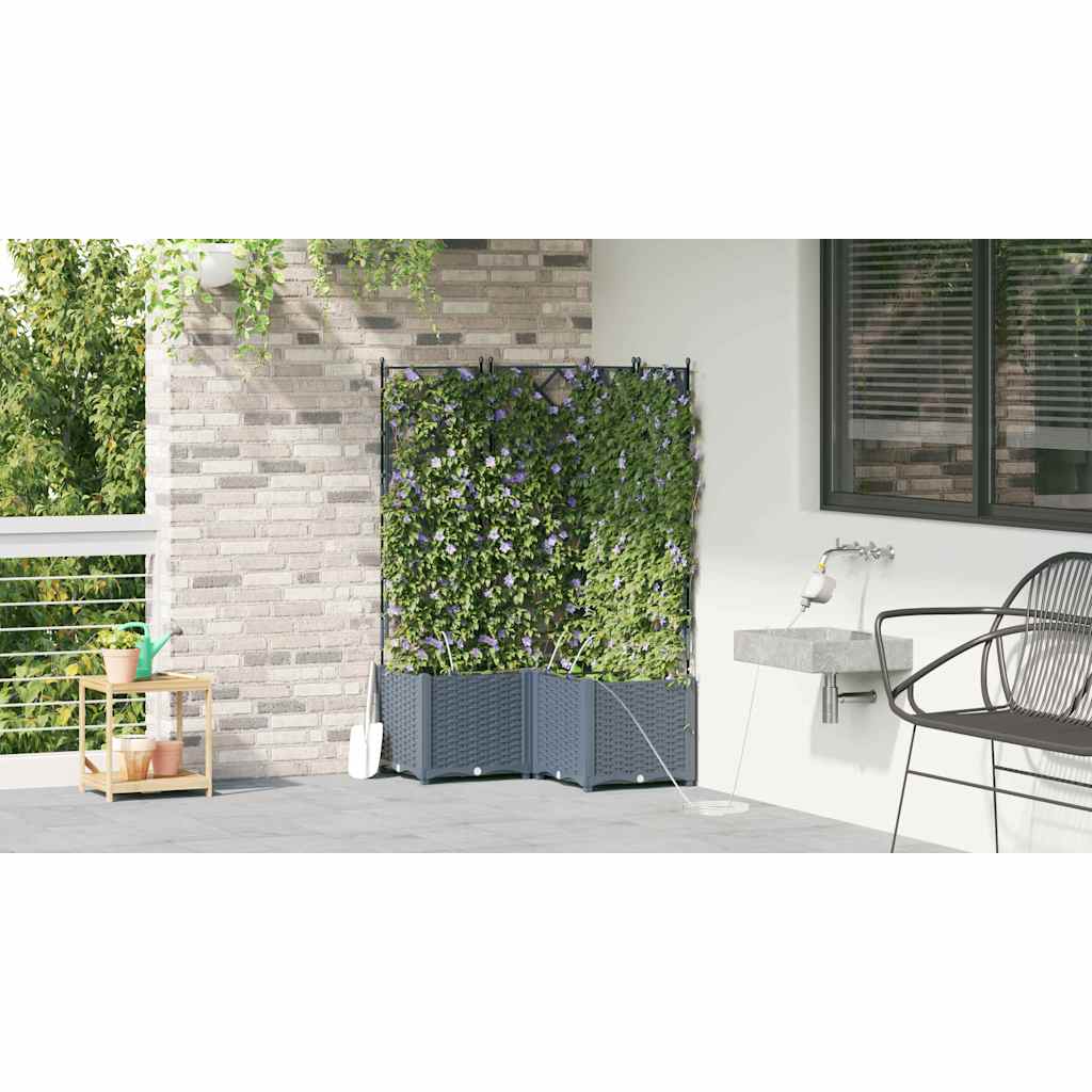 Garten-Pflanzgefäß 3 pcs Hellgrau Kunststoff