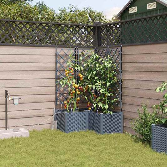 Garten-Pflanzgefäß 3 pcs Hellgrau Kunststoff