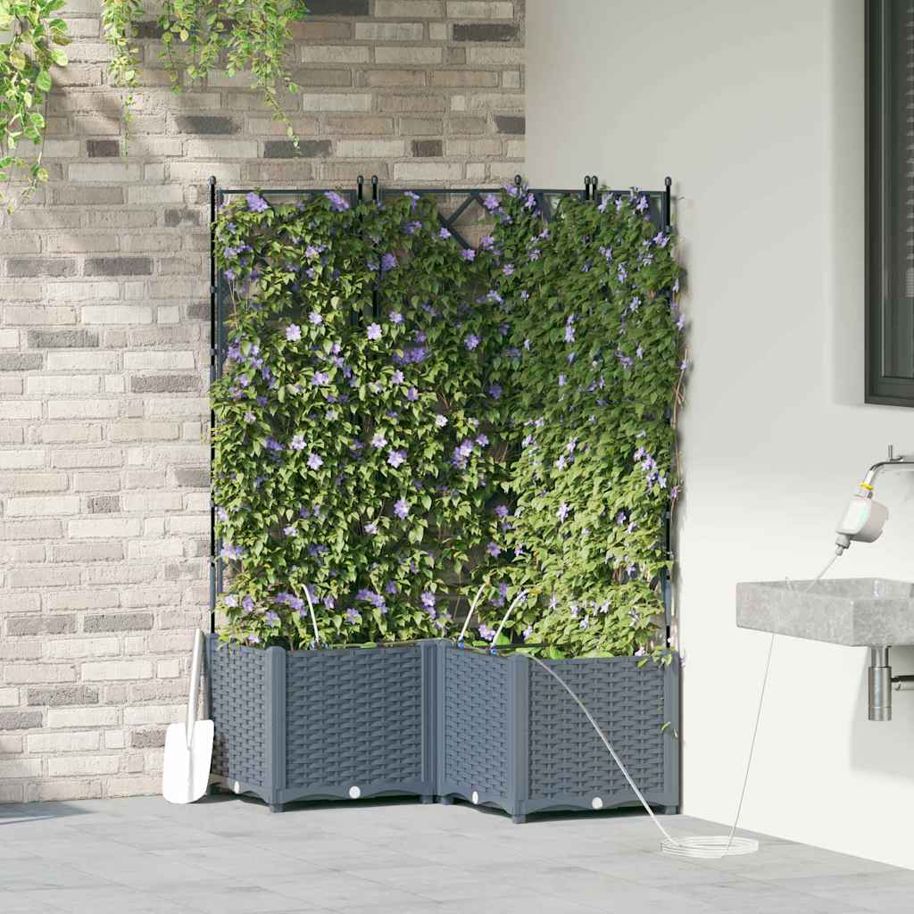 Garten-Pflanzgefäß 3 pcs Hellgrau Kunststoff