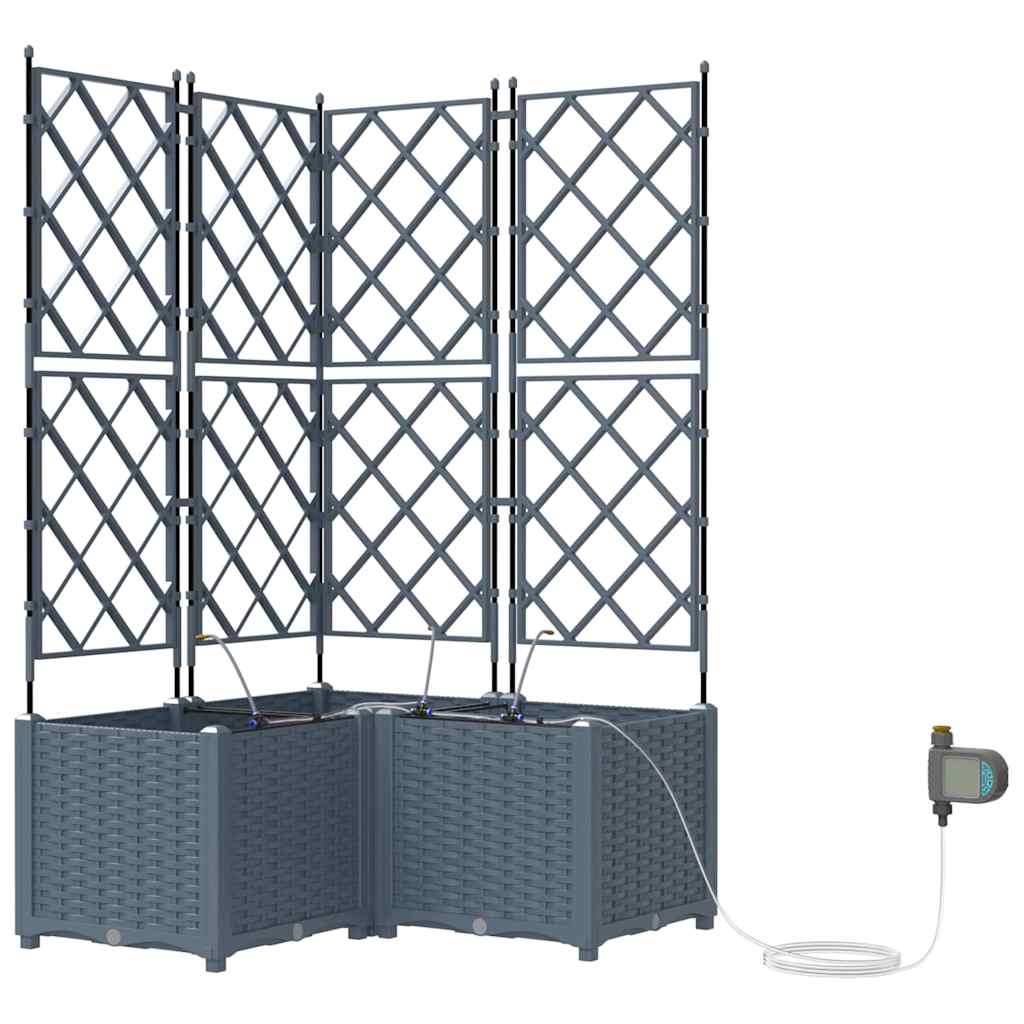 Garten-Pflanzgefäß 3 pcs Hellgrau Kunststoff