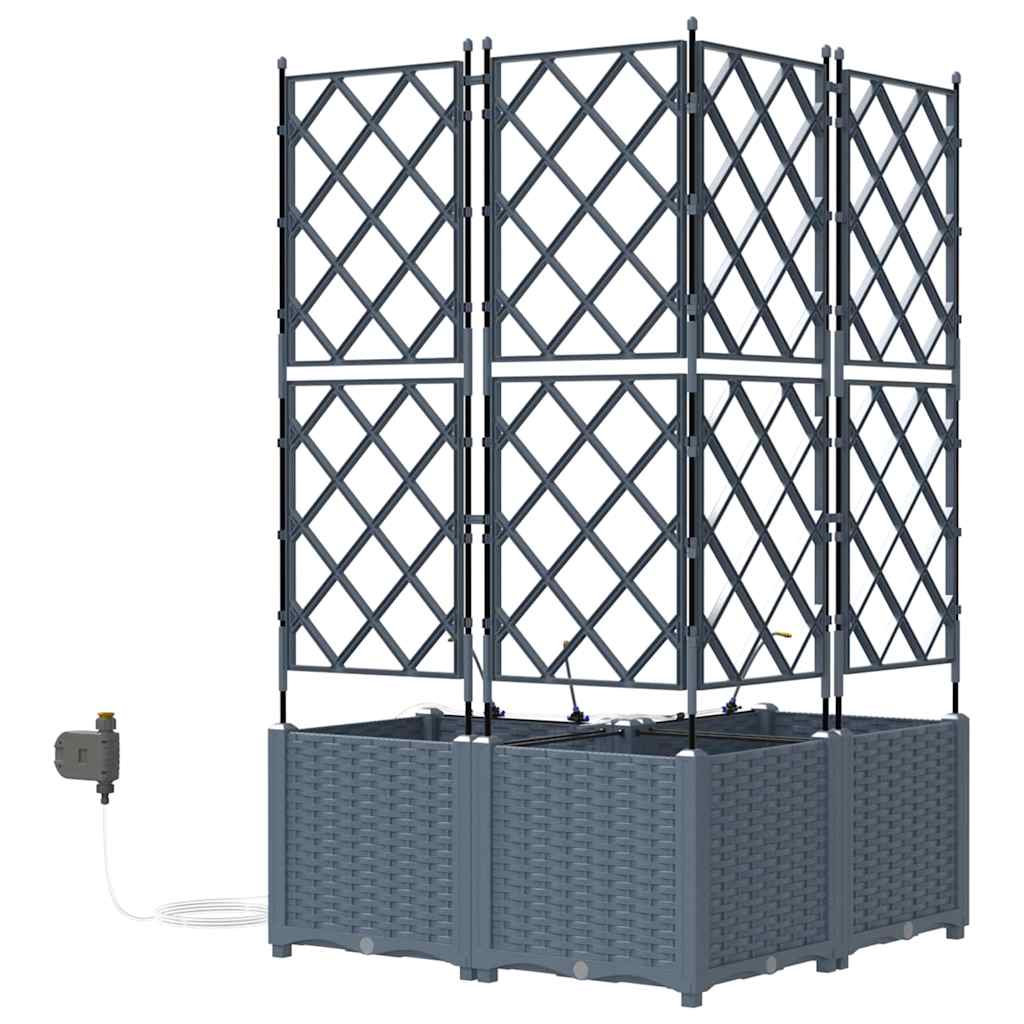 Garten-Pflanzgefäß 3 pcs Hellgrau Kunststoff