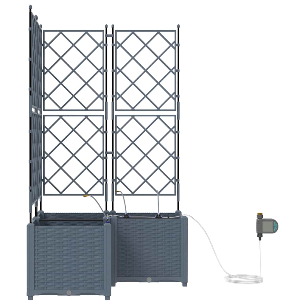 Garten-Pflanzgefäß 3 pcs Hellgrau Kunststoff