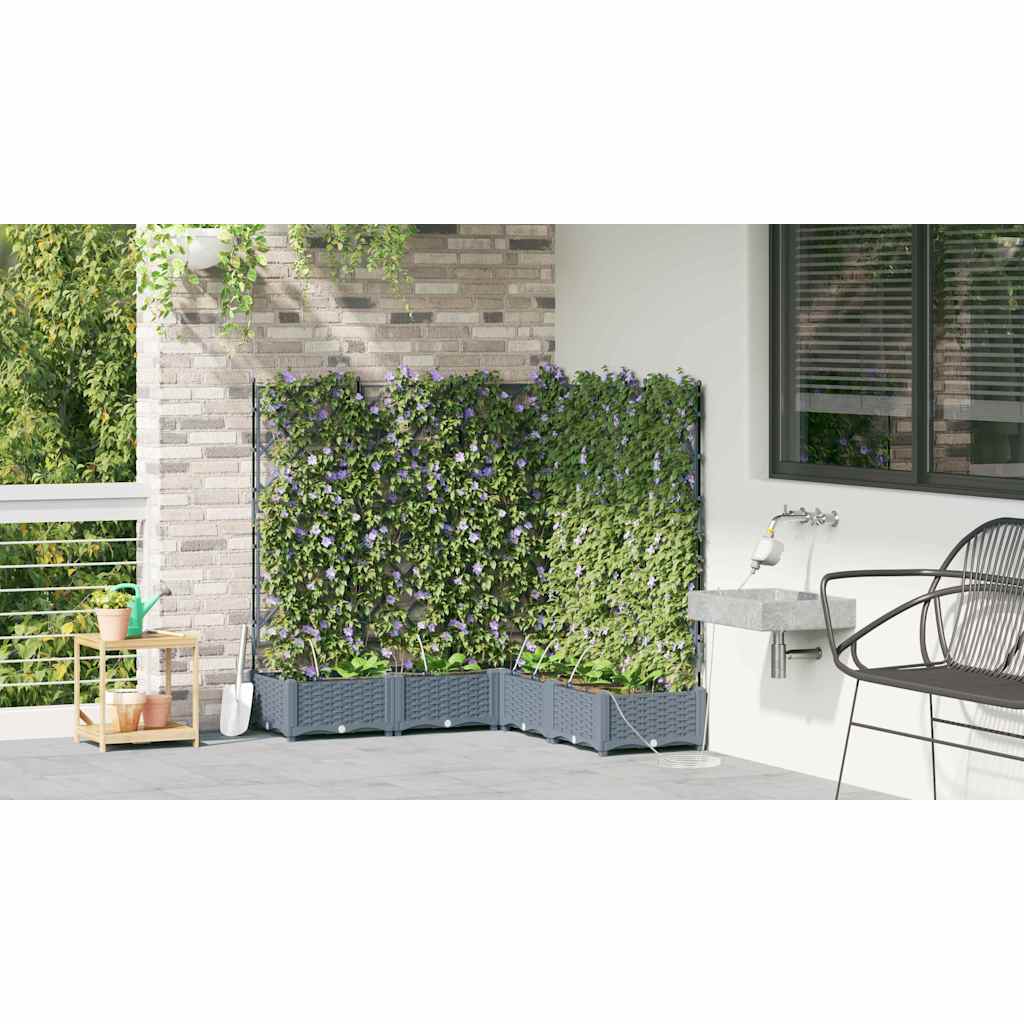 Garten-Pflanzgefäß 5 pcs Hellgrau Kunststoff