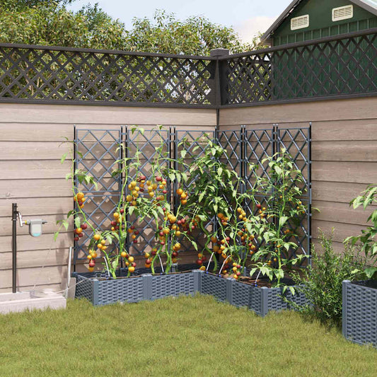 Garten-Pflanzgefäß 5 pcs Hellgrau Kunststoff