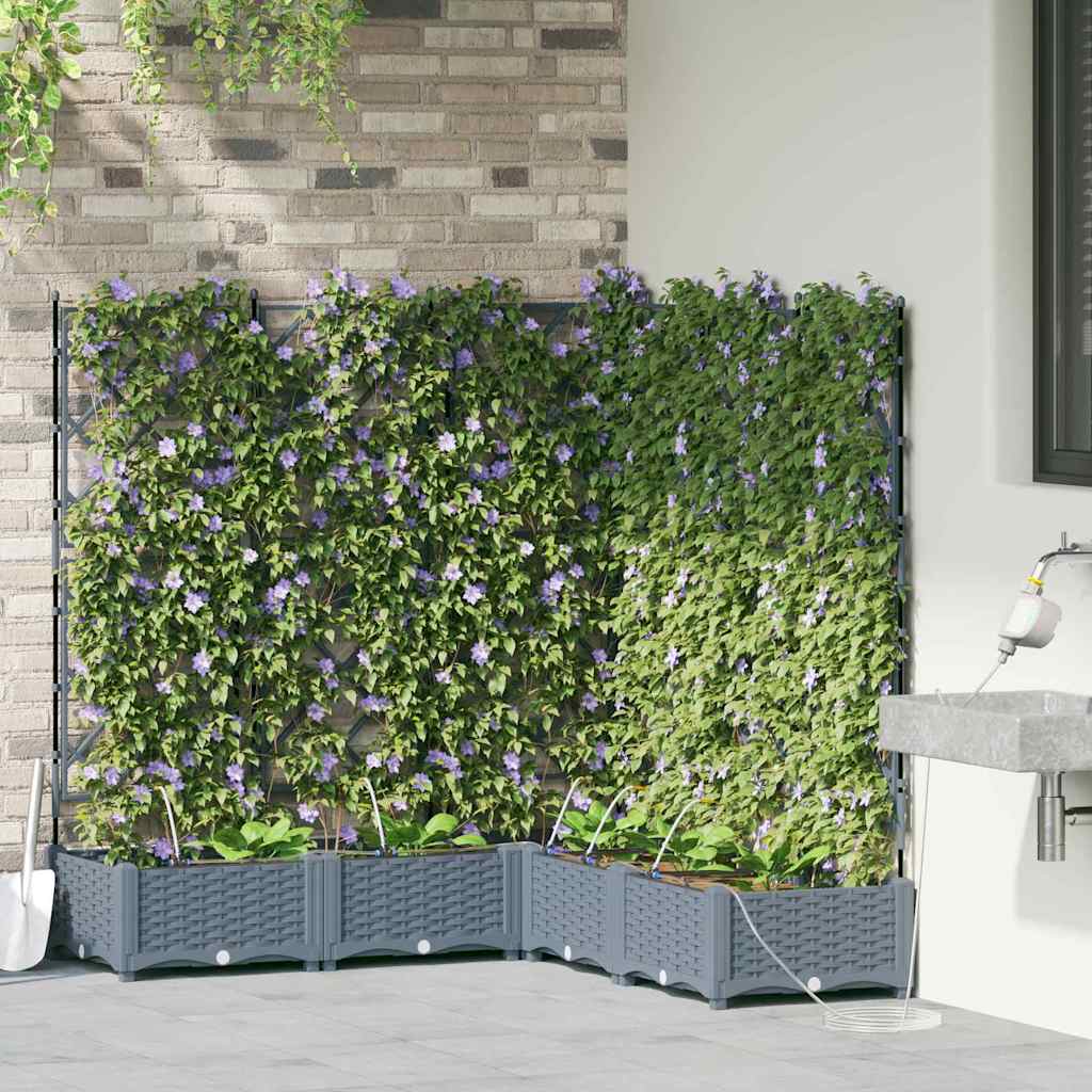 Garten-Pflanzgefäß 5 pcs Hellgrau Kunststoff