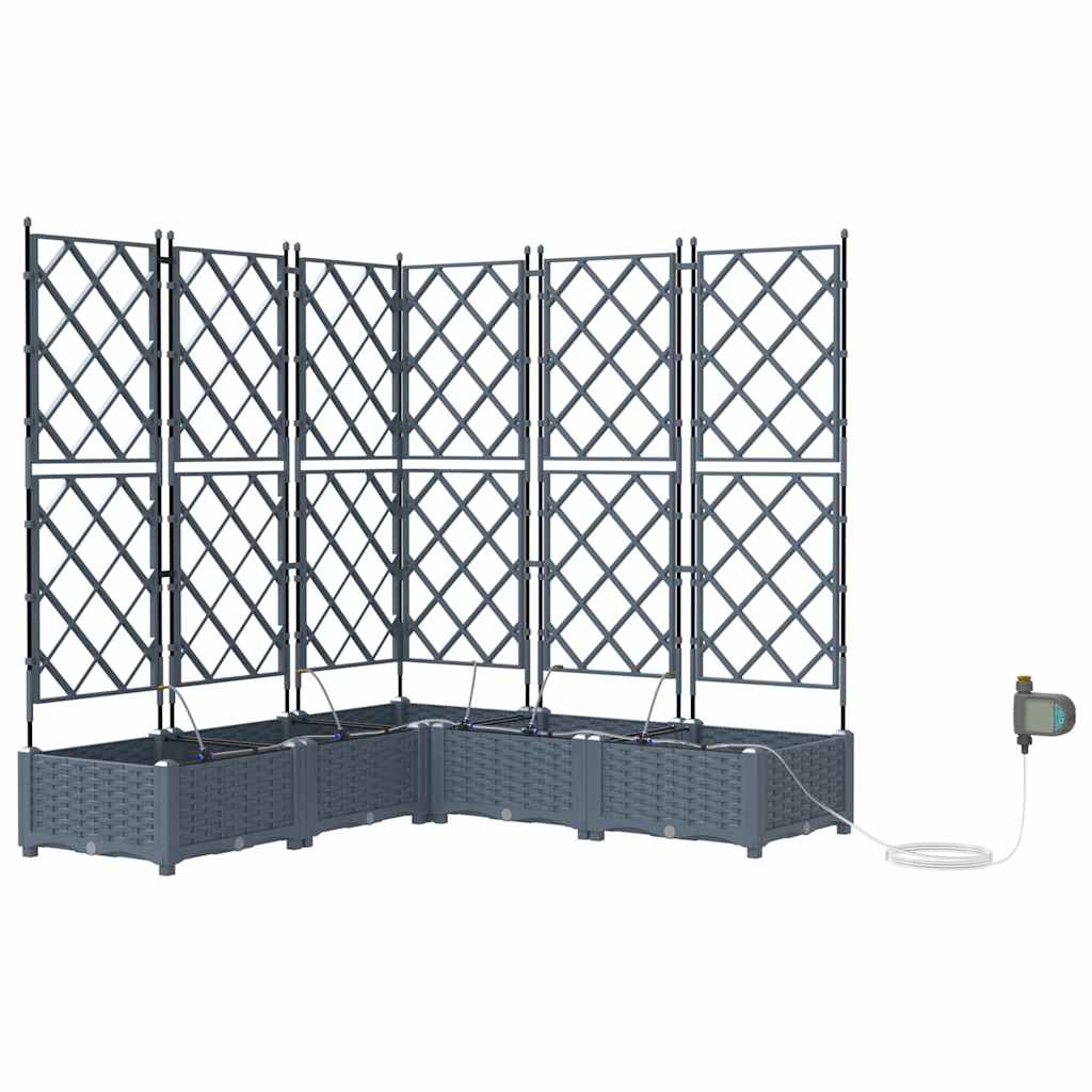 Garten-Pflanzgefäß 5 pcs Hellgrau Kunststoff