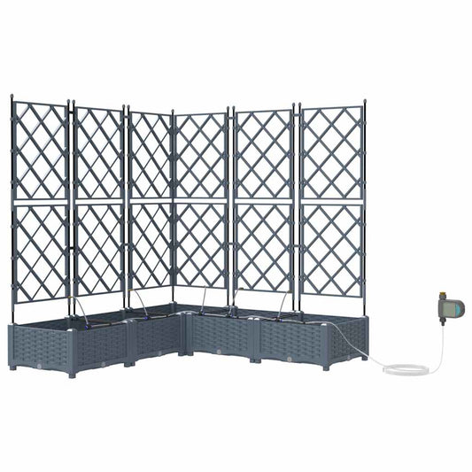 Garten-Pflanzgefäß 5 pcs Hellgrau Kunststoff