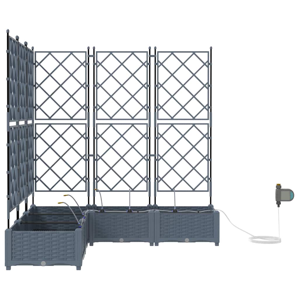 Garten-Pflanzgefäß 5 pcs Hellgrau Kunststoff
