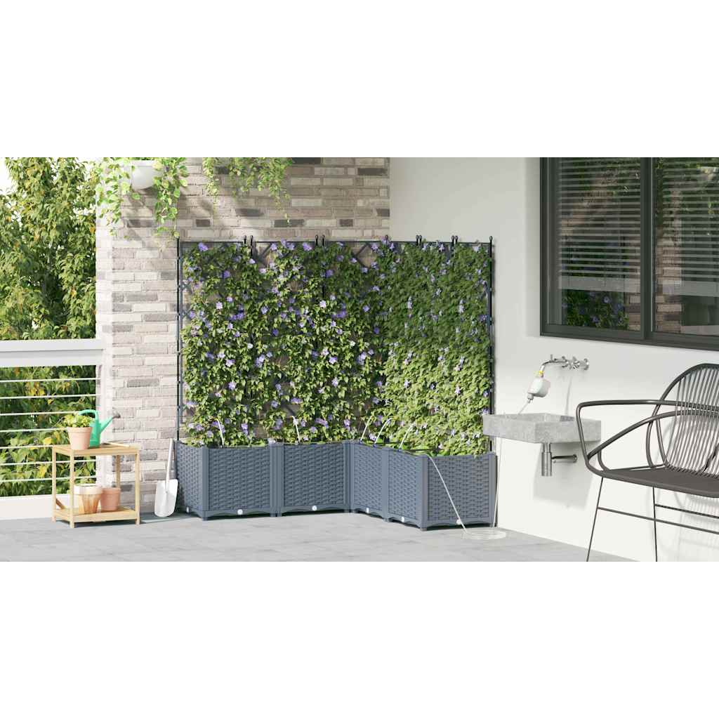 Garten-Pflanzgefäß 5 pcs Hellgrau Kunststoff